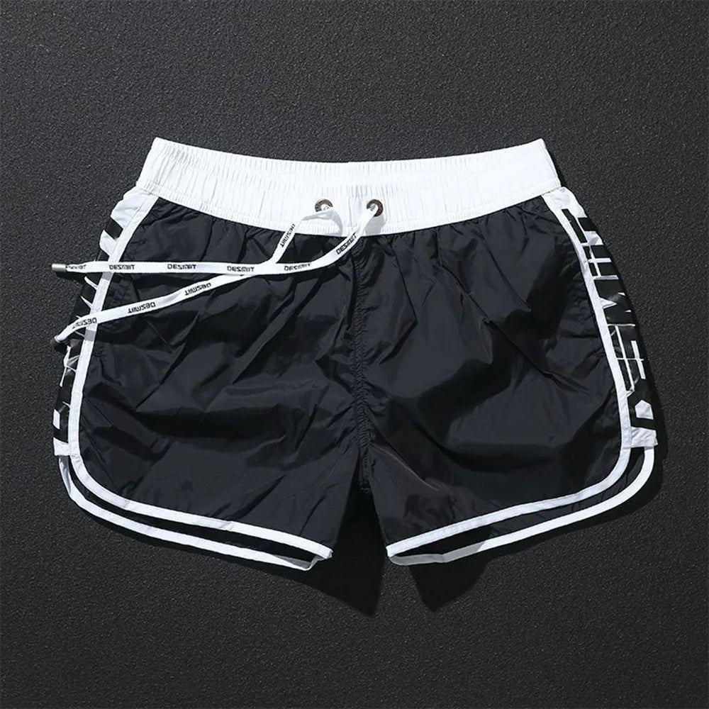 Comprar black Mens Beach Shorts Swimming Trunks Gym Train Sports Shorts Summer Fashion Color Matching Jogging Running Shorts Men&#39;S Clothing