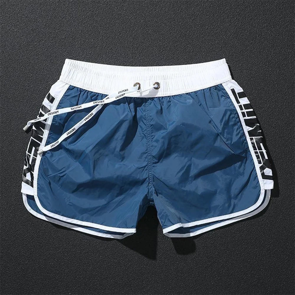 Mens Beach Shorts Swimming Trunks Gym Train Sports Shorts Summer Fashion Color Matching Jogging Running Shorts Men'S Clothing